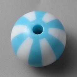 Undurchsichtige gestreifte Acrylperlen&nbsp;SACR-WH0009-10A