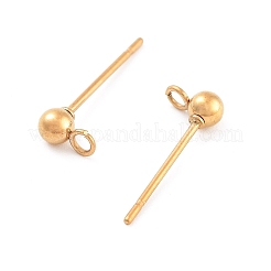Boucles d'oreilles à tige sphérique en acier inoxydable 304 avec placage ionique (IP)&nbsp;X-STAS-E163-44G-01
