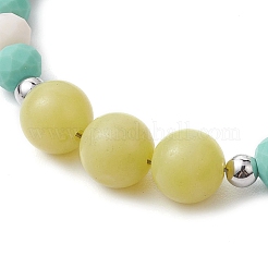 Bracelets de cheville en perles de jade citron naturel&nbsp;AJEW-AN00613