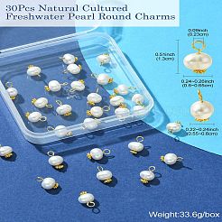 30 ciondolo rotondo con perle d'acqua dolce naturali coltivate&nbsp;FIND-CJ0001-76