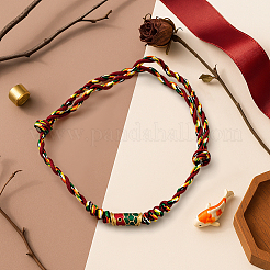 8шт плетеные браслеты из хлопчатобумажной нити двух цветов&nbsp;BJEW-GO0002-03