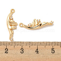 Латунные микропаве прозрачные подвески с фианитом&nbsp;KK-K378-18G