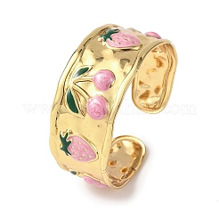 Браслеты-манжеты открытого типа из нержавеющей стали 304 с эмалевым покрытием для женщин&nbsp;BJEW-K294-02G