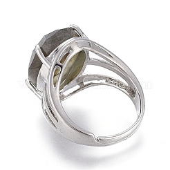 Anelli regolabili in labradorite naturale sfaccettata&nbsp;RJEW-I068-B04-1