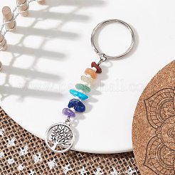 Llaveros con chips de piedras preciosas naturales de chakra&nbsp;KEYC-JKC00550-03