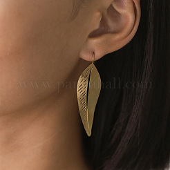 Ohrhänger in Blattform aus Edelstahl 304 für Damen&nbsp;WG5813C-01
