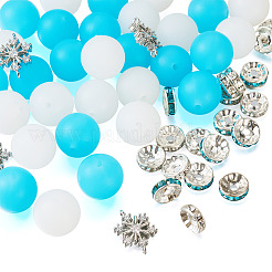 Kits de fabrication de bijoux en strass ronds et plats en silicone&nbsp;DIY-TA0011-85