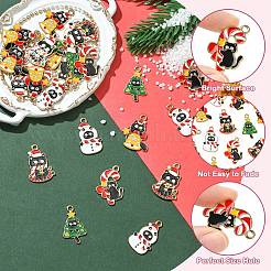 30 pendentif en alliage émaillé sur le thème du chat de Noël&nbsp;ENAM-CJ0006-53