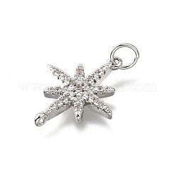 Подвески-звездочки с микропаве из латуни&nbsp;KK-V011-64P