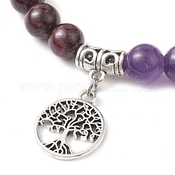 3 pièce de 3 styles de bracelets extensibles en perles de pierres précieuses chakra&nbsp;BJEW-JB10204