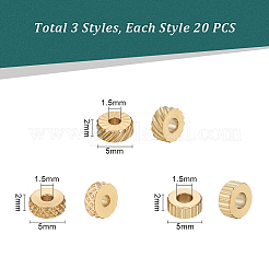 60 шт. 3 стиля бусин из нержавеющей стали 304&nbsp;STAS-UN0044-59
