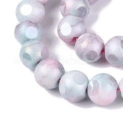 Perles de verre opaque électroplaquées teintées à effet ombré&nbsp;EGLA-Q130-01A-20