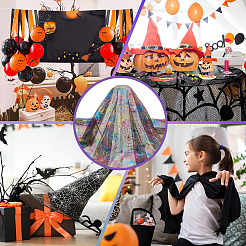 Polyesternetzstoff mit Halloween-Spinnennetzmuster&nbsp;DIY-WH0496-75