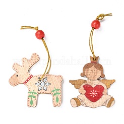 Рождественские темы деревянные большие подвесные украшения HJEW-F011-04