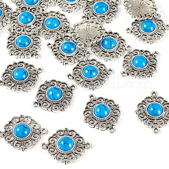 Breloques connecteurs en alliage de style tibétain avec résine imitation turquoise&nbsp;FIND-TAC0035-47AS-07