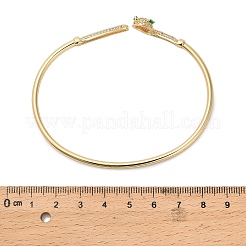 Braccialetti in ottone micro pavé con zirconi cubici trasparenti per donna&nbsp;BJEW-B145-07G-01