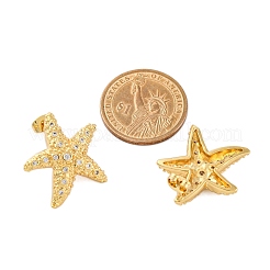 Серьги-гвоздики из латуни с микро-паве из прозрачного кубического циркония для женщин&nbsp;EJEW-C125-27C-G