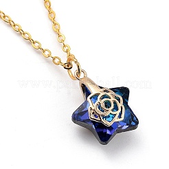 Ensembles de bijoux en verre étoile galvanoplastie&nbsp;SJEW-JS01120-02