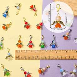 20 pieza de 10 estilos de adornos colgantes de vidrio y acrílico con forma de ángel&nbsp;HJEW-SZ00003