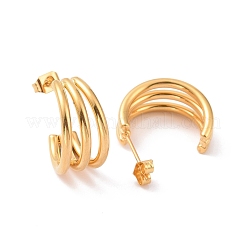 Серьги-гвоздики с вакуумным покрытием PVD из нержавеющей стали 304 в форме буквы С&nbsp;EJEW-G298-13A-G