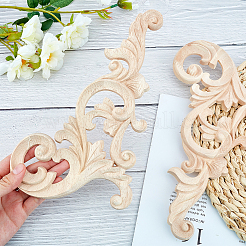 Artisanat d'applique onlay sculpté en bois massif naturel&nbsp;WOOD-FH0001-23