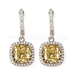 925 orecchini a cerchio pendenti in argento sterling con micro pavè di zirconi cubici&nbsp;EJEW-F371-01A-02
