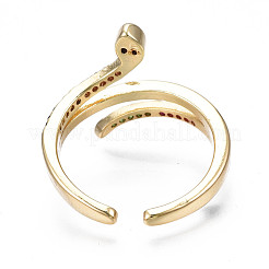 Кольцо-манжета в виде змеи с кубическим цирконием&nbsp;RJEW-N035-070B-NF