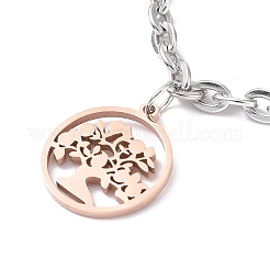 Bracciale con ciondolo in acciaio inossidabile 304 per donna&nbsp;BJEW-F436-RG