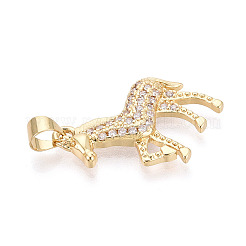 Латунные микропаве прозрачные подвески с фианитом&nbsp;KK-T080-11G