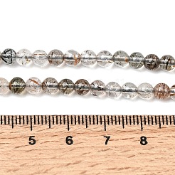 Нити бусин из рутилированного кварца из натурального черного золота&nbsp;G-G344-A01-4mm