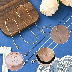 5 шт. 5 цвета латунная квадратная змея цепь ожерелье изготовление&nbsp;MAK-YW0001-24