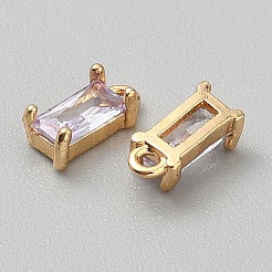 Ciondoli con zirconi cubici in ottone placcato oro&nbsp;ZIRC-WH0015-01G-09