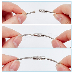 200 porte-clés en fil d'acier inoxydable 304&nbsp;AJEW-WA0003-97