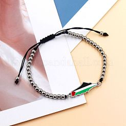 Braccialetti a maglie smaltate in acciaio inossidabile 304 con mappa della Palestina&nbsp;FS-WGEA228-05