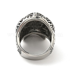 Anello con teschio in acciaio inossidabile 316 con croce&nbsp;RJEW-C030-02C-AS