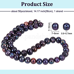 1 нить бусин из натурального культивированного пресноводного жемчуга PEAR-BC0001-05