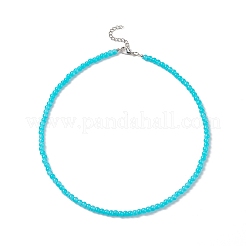 Conjuntos de collares de cuentas de vidrio imitación jade con pintura horneada para mujer&nbsp;NJEW-JN04196