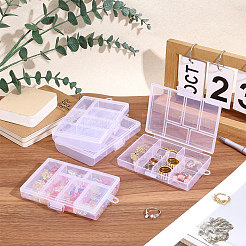 4 Stück transparenter Aufbewahrungsbox-Organizer aus Polypropylen (PP) mit 6 Fächern&nbsp;CON-PA0001-11