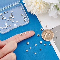 60 шт. рондель 925 бусины-разделители из стерлингового серебра&nbsp;STER-PH0003-08