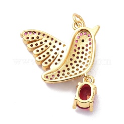 Настоящие 18к позолоченные латунные подвески с микропаве и кубическим цирконием&nbsp;KK-D004-27G