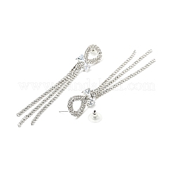 Boucles d'oreilles en strass cristal et zircone cubique transparente&nbsp;EJEW-C037-01E-P