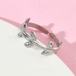 Offene Manschettenringe aus Edelstahl 304 für Damen&nbsp;RJEW-L341-02F-P