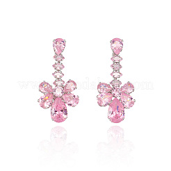 Sets aus Halsketten und Ohrsteckern mit Anhänger und Mikropavé-Fassung aus Messing und Zirkonia für Damen&nbsp;WG2183E-01
