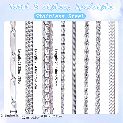 8 шт. 8 комплекта цепочек из нержавеющей стали&nbsp;NJEW-SC0001-61