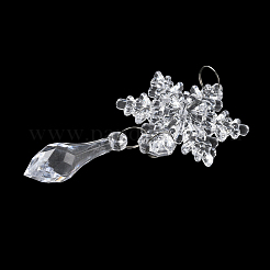 5 шт. акриловые прозрачные подвесные украшения в виде сосульки и снежинки&nbsp;HJEW-D003-01B