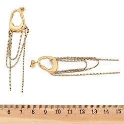 Овальные серьги-гвоздики с кисточками из нержавеющей стали 304&nbsp;EJEW-C132-01G