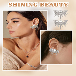 2 пара серег-гвоздиков из сплава со стразами для женщин&nbsp;EJEW-LP0001-64