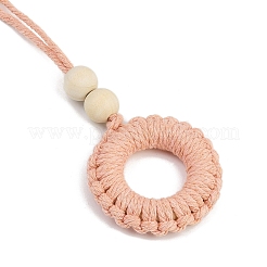 4 шт. круглых хлопковых подвесных украшений&nbsp;HJEW-JM04035