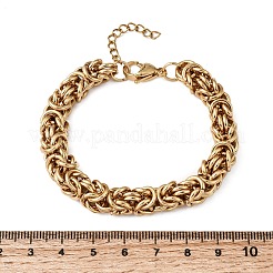 Armbänder aus byzantinischen Ketten aus Edelstahl 304 für Damen&nbsp;BJEW-P399-01B-G