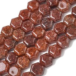 Stränge aus natürlichen goldfleckigen Erdbeerquarzperlen&nbsp;G-G463-A04-10x11mm